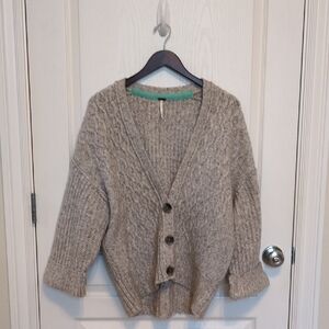 Free People Heathered Gray Cardigan